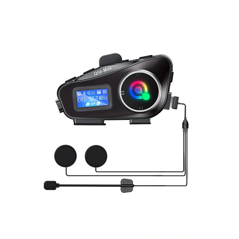 Q58-max Radyolu 2 Kişi Bağlantılı Bluetooth Kask Kulaklık Ekranlı Fenerli Müzik Ve Telsiz Intercom Q58-max Radyolu 2 Kişi Bağlantılı Bluetooth Kask Kulaklık Ekranlı Fenerli Müzik Ve Telsiz Intercom