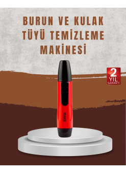 Raks Leo Burun Kulak Tüy Alma Makinesi 45 Dk Şarj Süreli Kırmızı