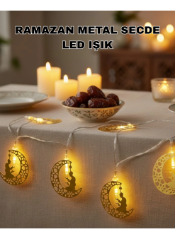 Ramazan Temalı Ay İçinde Secde Eden Adam Led Peri Işığı