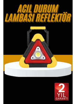 Reflektör Işıklı Ikaz Lambası Şarjlı Çok Fonksiyonlu Işıklı Üçgen Reflektör