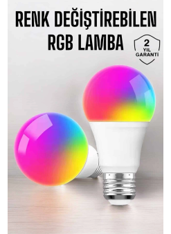 Renk Değiştirebilen Rgb Işıklı Led Ampul A+enerji 10 Watt Led Işık