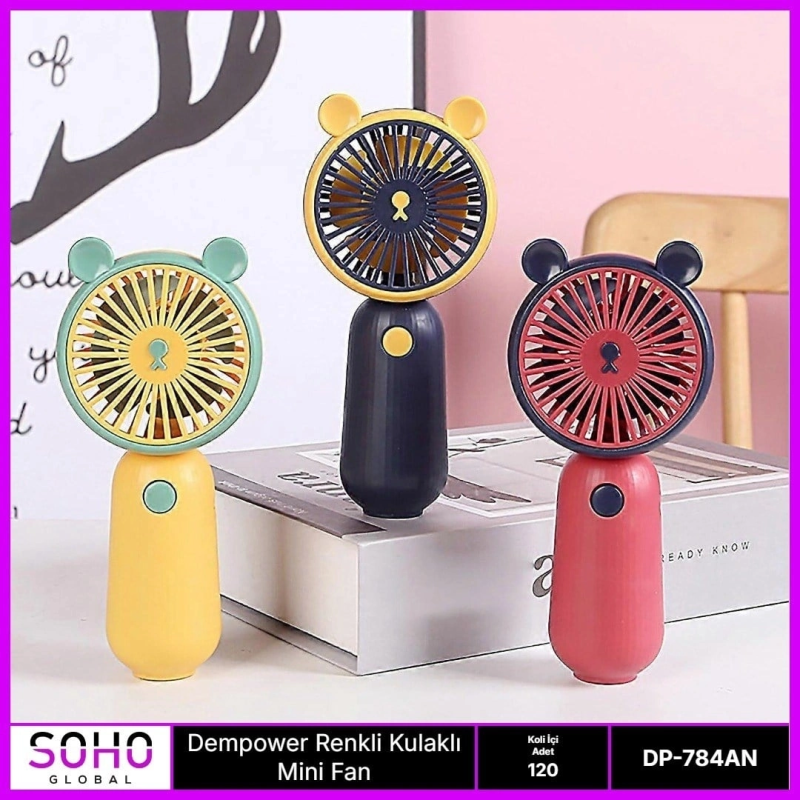 Renkli Kulaklı Mini Fan Renkli Kulaklı Mini Fan