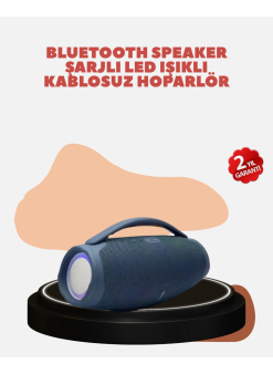Renkli Led Efektli Suya Dayanıklı Taşınabilir Kablosuz Hoparlör