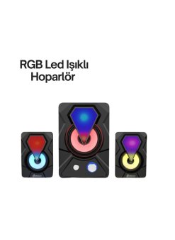 Renkli Led Işıklı Hoparlör