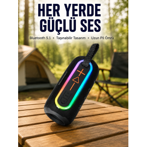 Renkli Led Işıklı Kablosuz Hoparlör Ip67 Sertifikalı Yeni Nesil