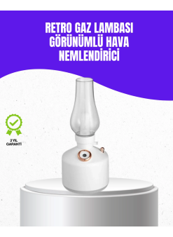 Retro Gaz Lambası Görünümlü Ledli Buhar Püskürtücü Aroma Difüzör