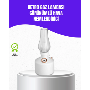 Retro Gaz Lambası Görünümlü Ledli Buhar Püskürtücü Aroma Difüzör