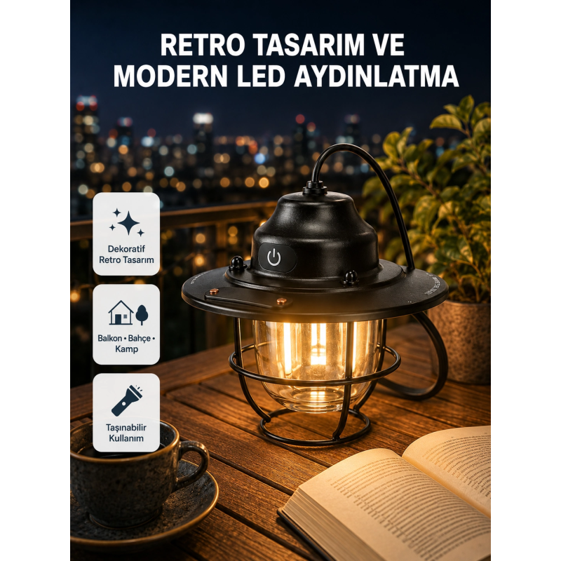 Retro Kamp Lambası Su Geçirmez Taşınabilir Gece Işığı Uzun Pil Ömürlü Retro Kamp Lambası Su Geçirmez Taşınabilir Gece Işığı Uzun Pil Ömürlü