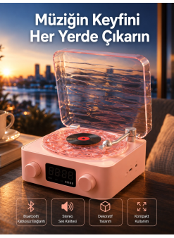 Retro Kristal Netliğinde Ses – Gece Işıklı Retro Bluetooth Hoparlör Yeni Nesil