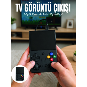 Retro Oyun Konsolu Çift Analog Joystick 64gb Hafızalı Taşınabilir El Konsolu