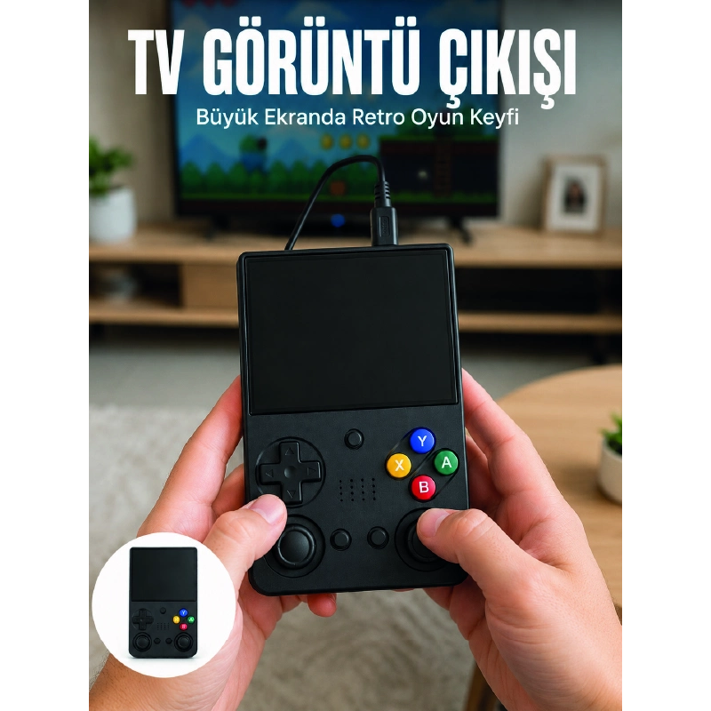 Retro Oyun Konsolu Çift Analog Joystick 64gb Hafızalı Taşınabilir El Konsolu Retro Oyun Konsolu Çift Analog Joystick 64gb Hafızalı Taşınabilir El Konsolu
