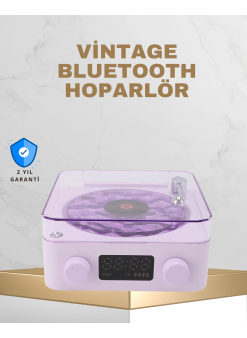Retro Pikap Tasarımlı Bluetooth Hoparlör – Projektörlü Şarjlı Lamba