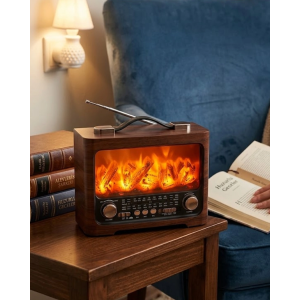 Retro Şömine Tasarımlı Bluetooth Hoparlör Fm Radyo Usb Tf Kart Müzik Çalar