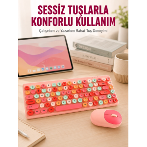 Retro Tarz Bluetooth 5.1 Klavye – Win/osx/android/ios Uyumlu Yeni Nesil