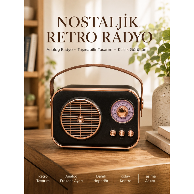 Retro Tarz Kablosuz Radyo – Bluetooth, Usb Ve Tf Kart Girişli Retro Tarz Kablosuz Radyo – Bluetooth, Usb Ve Tf Kart Girişli