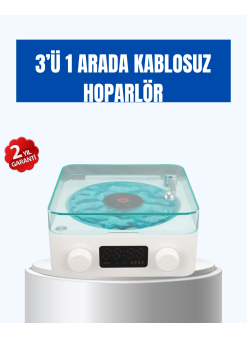 Retro Tasarımlı Gece Lambalı Bluetooth Hoparlör – Saat Ve Pil Göstergeli