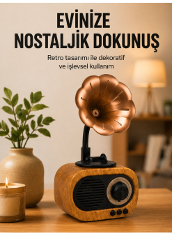 Retro Tasarımlı Mini Bluetooth Hoparlör Ve Fm Radyo Çoklu Medya Yeni Nesil