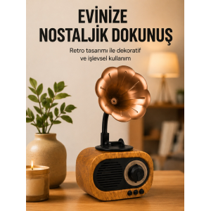 Retro Tasarımlı Mini Bluetooth Hoparlör Ve Fm Radyo Çoklu Medya Yeni Nesil