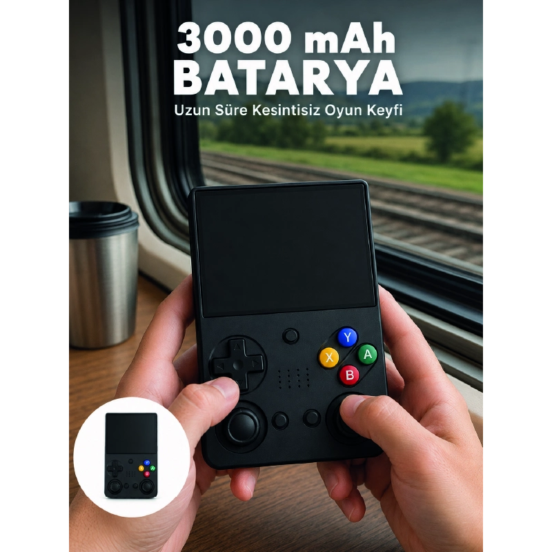 Retro Taşınabilir Oyun Konsolu 3.5 İnç Ips Ekran 26 Emülatör Destekli 64gb El Tipi Oyun Cihazı Retro Taşınabilir Oyun Konsolu 3.5 İnç Ips Ekran 26 Emülatör Destekli 64gb El Tipi Oyun Cihazı