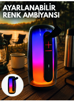 Rgb Aydınlatmalı Kablosuz Bluetooth Hoparlör Usb Bellek Tf Kart Destekli