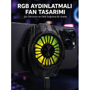 Rgb Fan Aydınlatmalı Sessiz Çalışan Telefon Soğutucu