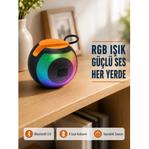 Rgb Işıklı Bluetooth Hoparlör – 360° Stereo Ses Ve 8 Saat Çalma Süresi