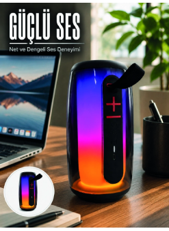 Rgb Işıklı Bluetooth Hoparlör Güçlü Ses Type-c Şarjlı Taşınabilir Kablosuz Speaker