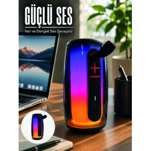 Rgb Işıklı Bluetooth Hoparlör Güçlü Ses Type-c Şarjlı Taşınabilir Kablosuz Speaker