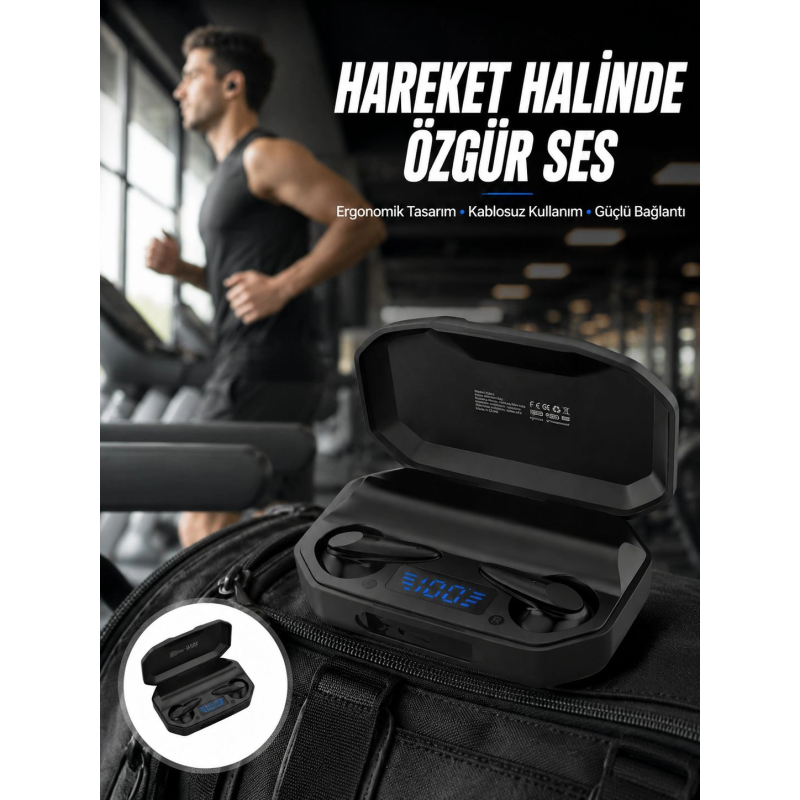 Rgb Işıklı Çift Mikrofonlu Siyah Profesyonel Kulaklığı Kablosuz Kulakiçi Yeni Nesil Rgb Işıklı Çift Mikrofonlu Siyah Profesyonel Kulaklığı Kablosuz Kulakiçi Yeni Nesil