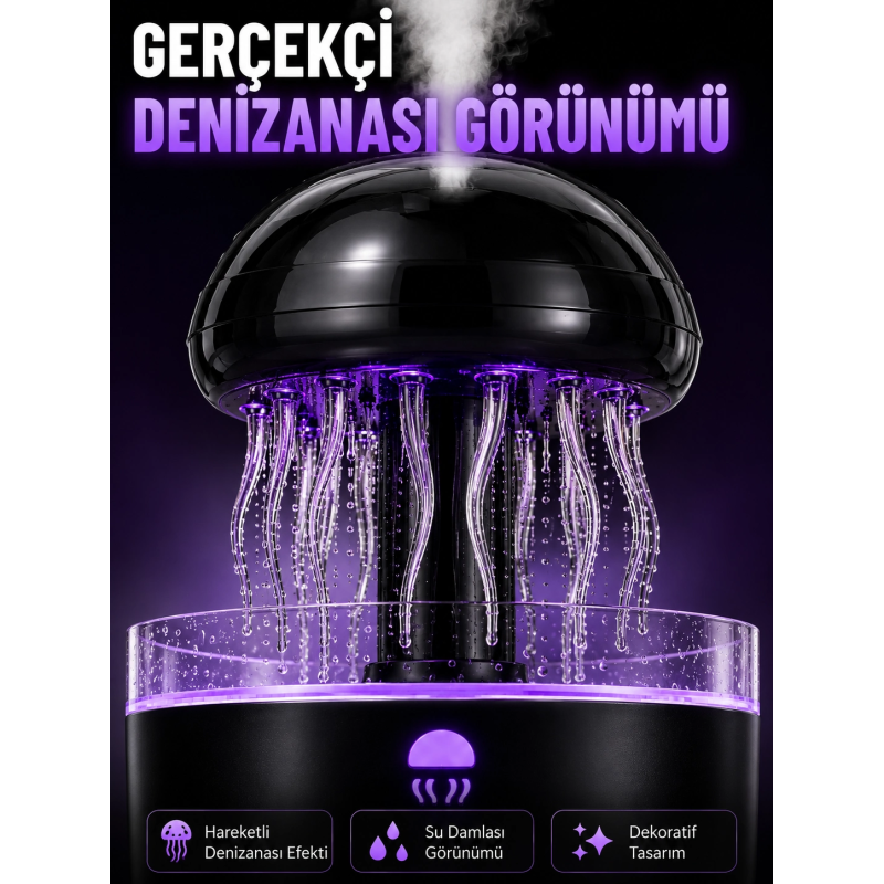 Rgb Işıklı Denizanası Hava Nemlendirici Ultrasonik Buhar Makinesi 2h 4h 8h Zamanlayıcılı Rgb Işıklı Denizanası Hava Nemlendirici Ultrasonik Buhar Makinesi 2h 4h 8h Zamanlayıcılı