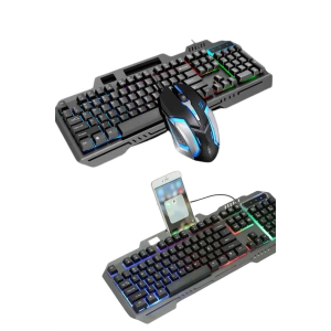Rgb Işıklı   Klavye Q Klavye Mouse Hediyeli