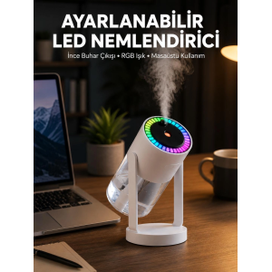 Rgb Işıklı Hava Nemlendirici Ultrasonik Teknoloji Ve Portatif Tasarım Yeni Nesil