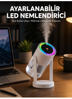 Rgb Işıklı Hava Nemlendirici Ultrasonik Teknoloji Ve Portatif Tasarım Yeni Nesil