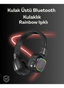 Rgb Işıklı Katlanabilir Bluetooth 5.3 Kulak Üstü Kulaklık