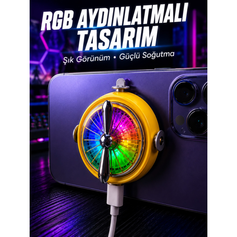 Rgb Işıklı Manyetik Telefon Oyun Soğutucu Fan Rgb Işıklı Manyetik Telefon Oyun Soğutucu Fan