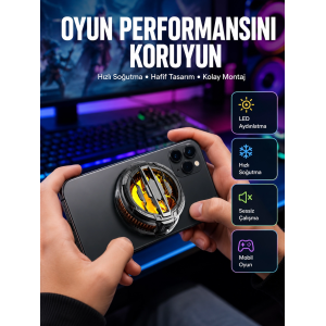Rgb Işıklı Sessiz Fanlı Telefon Soğutucu