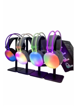 Rgb Işıklı Yüksek Ses Kaliteli Kablosuz Kulak Üstü Bluetooth Kulaklık