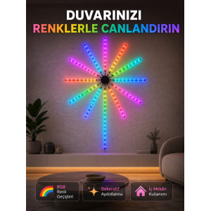Rgb Led Duvar Aydınlatması Telefon Kontrollü Dekoratif Ortam Işığı