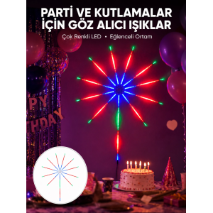 Rgb Led Duvar Dekoru Sökülebilir Kollu Havai Fişek Işık Sistemi Yeni Nesil