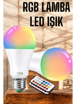 Rgb Led Lamba Led Işık Ampul Renk Değiştirebilen 100 Watt