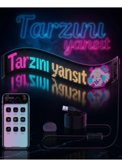 Rgb Led Matrix Panel Esnek Yapı Uygulama Kontrollü Kayan Yazı Ekranı