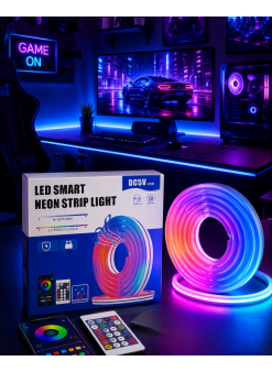 Rgb Neon Led Şerit Işık Kumandalı Usb Girişli Su Geçirmez Şerit Led