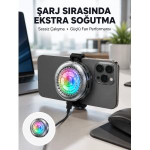 Rgb  Telefon Fanı Sessiz Soğutucu Tüm Akıllı Telefonlara Uygun Yeni Nesil