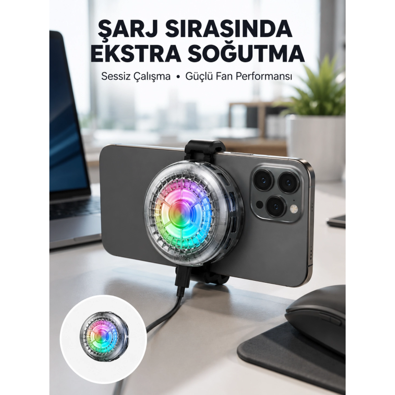 Rgb Telefon Fanı Sessiz Soğutucu Tüm Akıllı Telefonlara Uygun Yeni Nesil Rgb Telefon Fanı Sessiz Soğutucu Tüm Akıllı Telefonlara Uygun Yeni Nesil