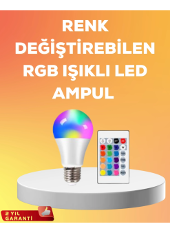 Rgb Uzaktan Kumandalı Led Ampul 16 Renk A Kalite 2025 Model Orijinal
