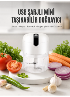 Rondo Doğrayıcı 250 Ml Taşınabilir Usb Şarjlı Pratik El Rondo Blender Yeni Nesil