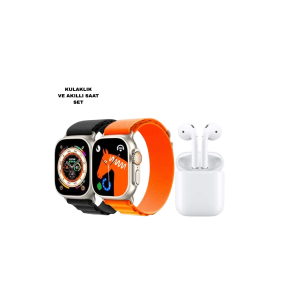 S8 Ultra Akıllı Saat + Gürültü Önleyici Kablosuz Kulaklık Seti