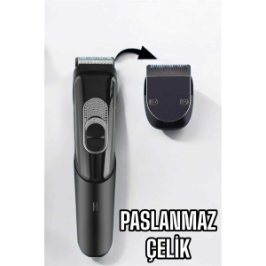 Saç Sakal Vücut Şarjlı Kablosuz Tıraş Makinesi Profesyonel Paslanmaz Çelik