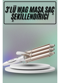 Saç Şekillendirici Wag Maşa Üçlü Yüksek Isı Ayarlı Seramik Kaplama
