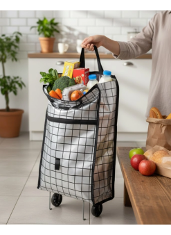 Sağlam Gövdeli Sessiz Tekerlekli Pazar Ve Market Çantası